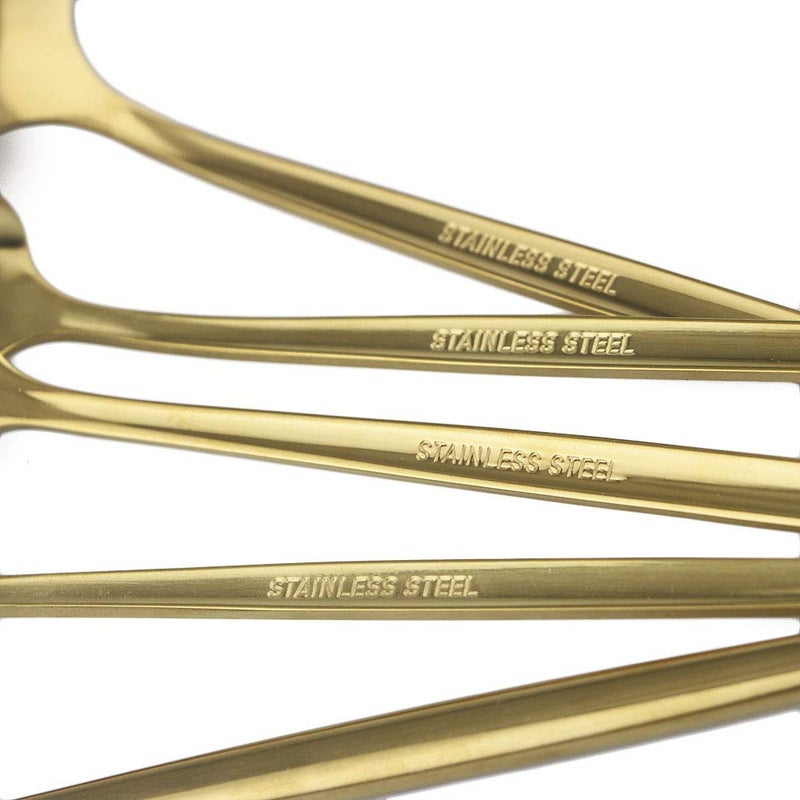 JANKNG 24-Piece Flatware Set, 18/0 Stainless Steel Knife Fork Spoon Teaspoon Silverware Set, Service for 6, MIrror Champagne Gold - Image 3
